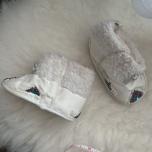 Baby’s shoes size 4.5 inches white new without box beaded